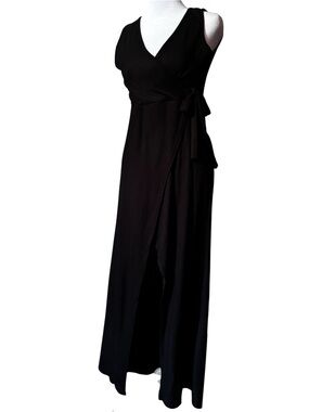 See You Monday Black Sleeveless Wrap Jumpsuit